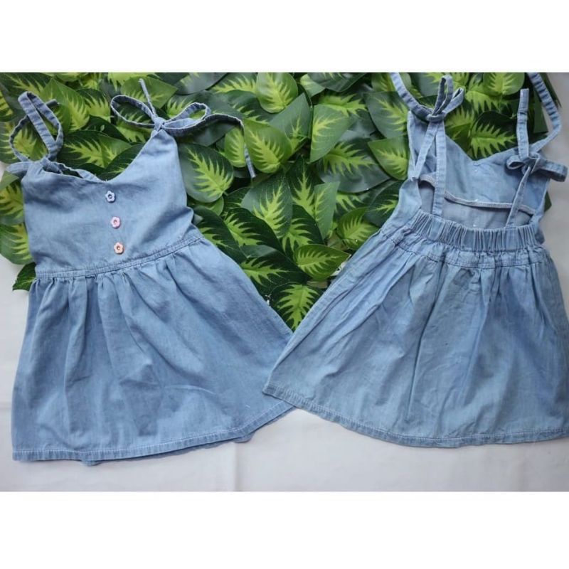 DRESS JEANS ANAK/ DRESS JEANS ELSA USIA 6 BULAN- 4 TAHUN