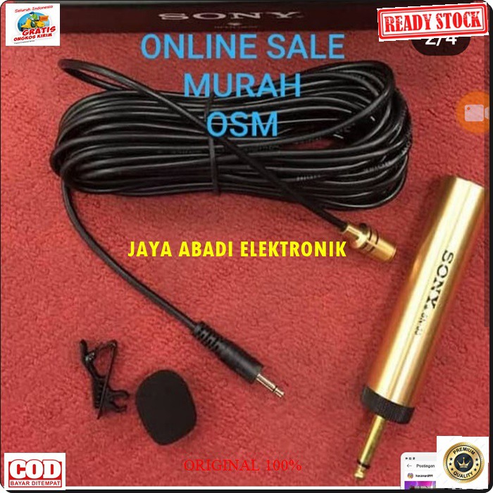 G113 Sony Mic Jepit mik Kancing kabel 8 meter microphone klip on kerah baju mikrophone Clip Condensor sensitif peka aux mikrophone mik karaoke sound system audio youtuber cable G113  Bisa DIPAKAI SEGALA JENIS AUDIO SOUND  PEKA SENSITIF  PAKAI BATERAI AA X