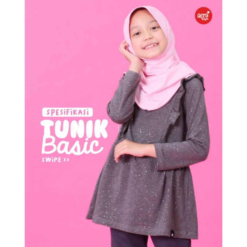 AFRAKIDS TunIk KAOS ANAK PEREMPUAN Abu abu AT003
