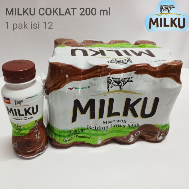 Susu Milku botol 200ml coklat strawberry khusus gosend