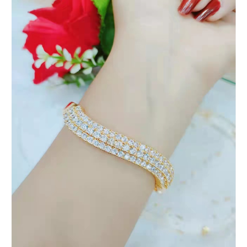 Gelang Xuping Mata Full Lapis Emas Perhiasan Fashion 1248
