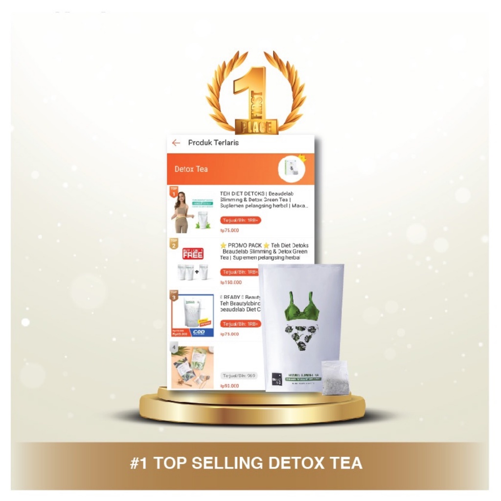 [ FREE GIFT ] Beaudelab Slimming &amp; Detox Green Tea, Teh Diet Detoks, Suplemen pelangsing herbal, Makanan diet Original BPOM