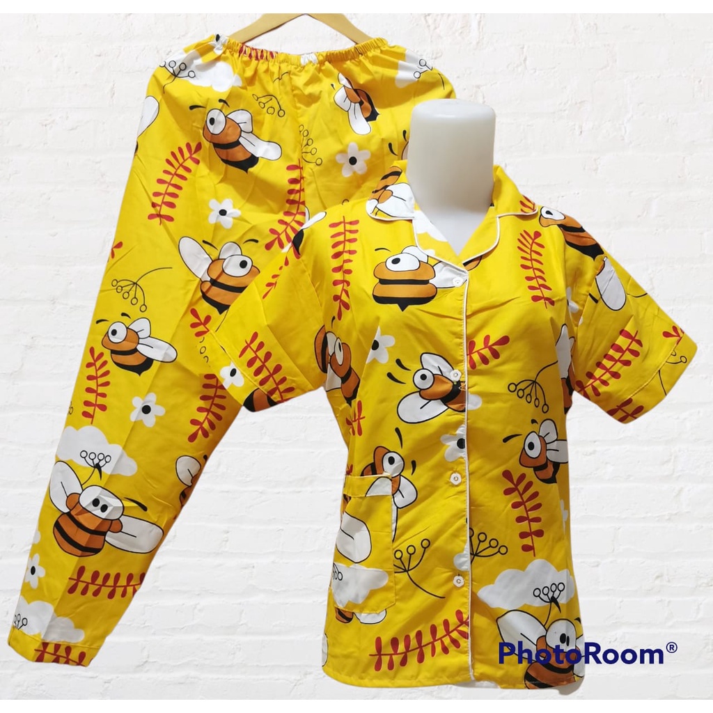 LFF Baju Tidur Wanita Piyama CP Motif Karakter-lebah