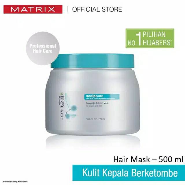 MATRIX MASKER RAMBUT Biolage Scalppure Complete Solution Mask 500 ML UNTUK RAMBUT GATAL BERKETOMBE