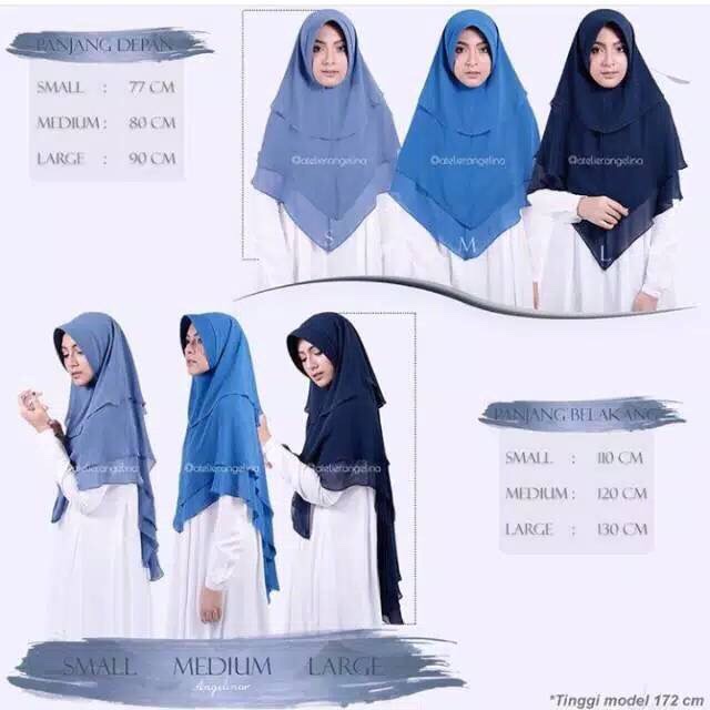 [PRELOVED] khadijah khimar atelier angelina size L navy