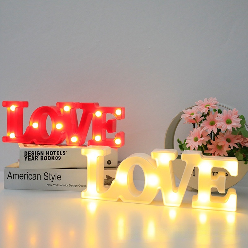 Lampu Led Bentuk Tulisan Love Untuk Dekorasi Rumah / Valentine / Pernikahan / Festival