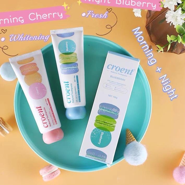 Rilis✨ CROENT PASTA GIGI DENGAN RASA MACARON CHERRY DAN BLUBERRY WHITENING PEPSODENT KOREA ORIGINAL