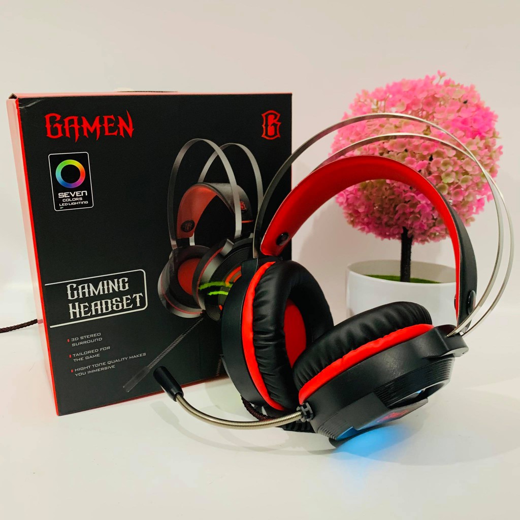 HEADPHONE GAMEN ROBOT GH-1100 ORIGINAL GAMING HANDSFREE 7 LED COLOUR