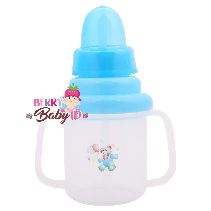 YooBerry Training Cup 3-in-1 Gelas Minum Bayi Spout Straw Nursing Tahan Panas Pink Blue Green Berry Mart