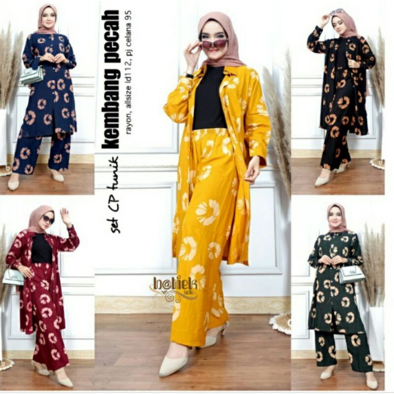 one set long tunik real pict premium