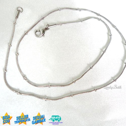 Lovelybutik - Kalung Titanium Anti Karat Rantai Kalung Wanita Titanium Model Terbaru Fashion Rantai Panjang Rantai 45 Cm