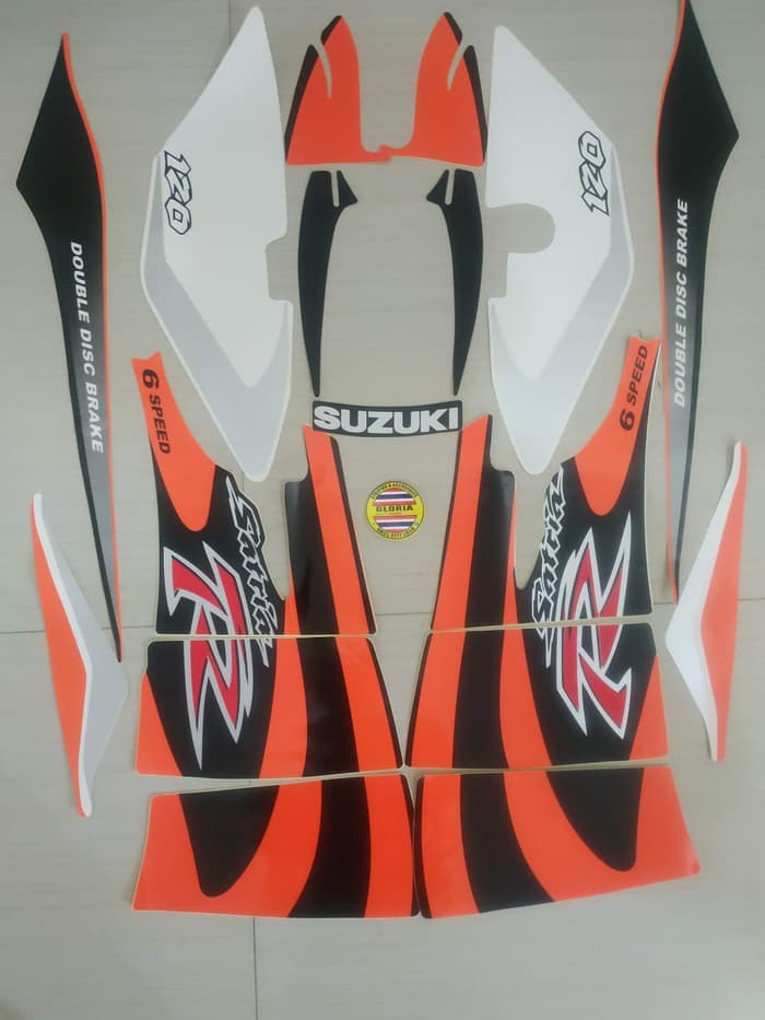 Striping List Body Satria Lumba 120 R 2 Tak - Hitam Orange