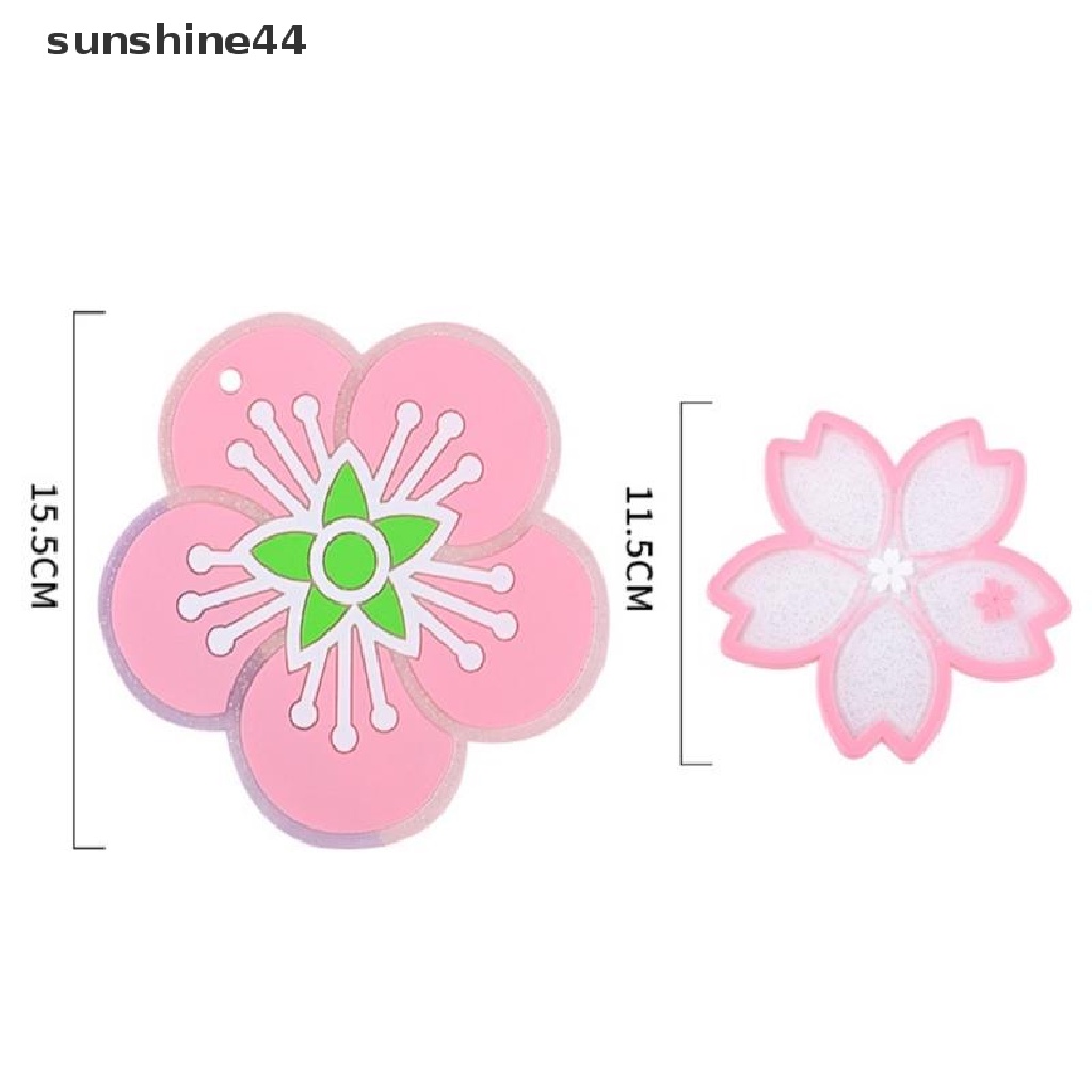 Sunshine 1pc Alas Piring / Wadah Makanan Dengan Bahan Insulasi Thermal Anti-Slip Dan Gambar Bunga Sakura