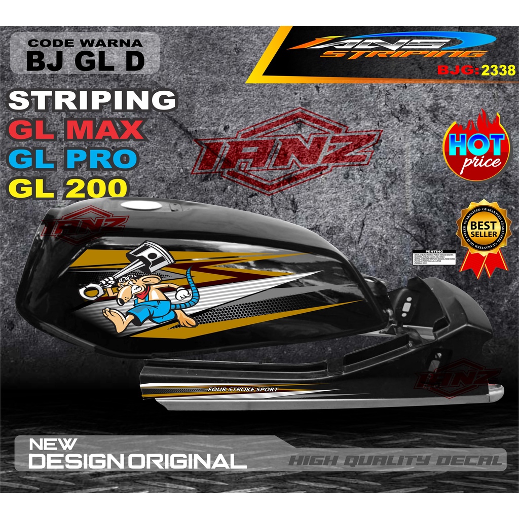 COSTUM STIKER GL PRO TERBARU / STIKER MOTOR GL TERMURAH / STRIPING MOTOR GL 100 / STIKER MOTOR