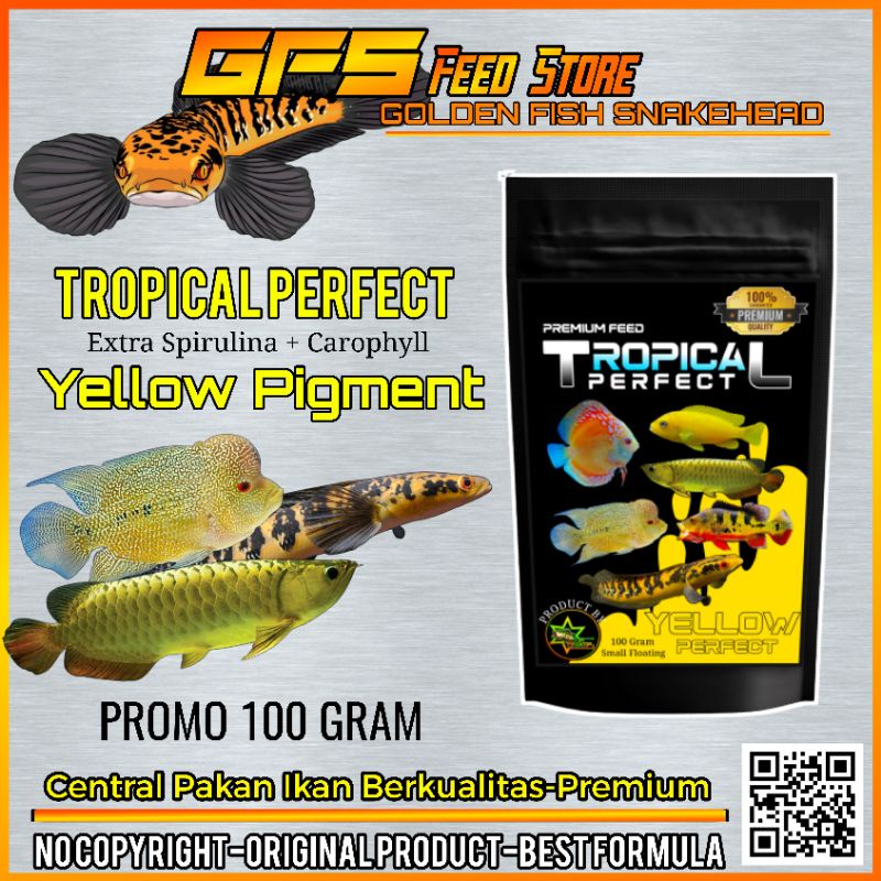 Tropical perfect yellow pelet ikan yellow pigment 100 gram