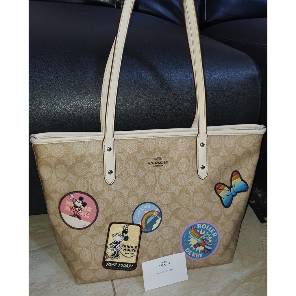Preloved Coach Disney Tote Bag Leather