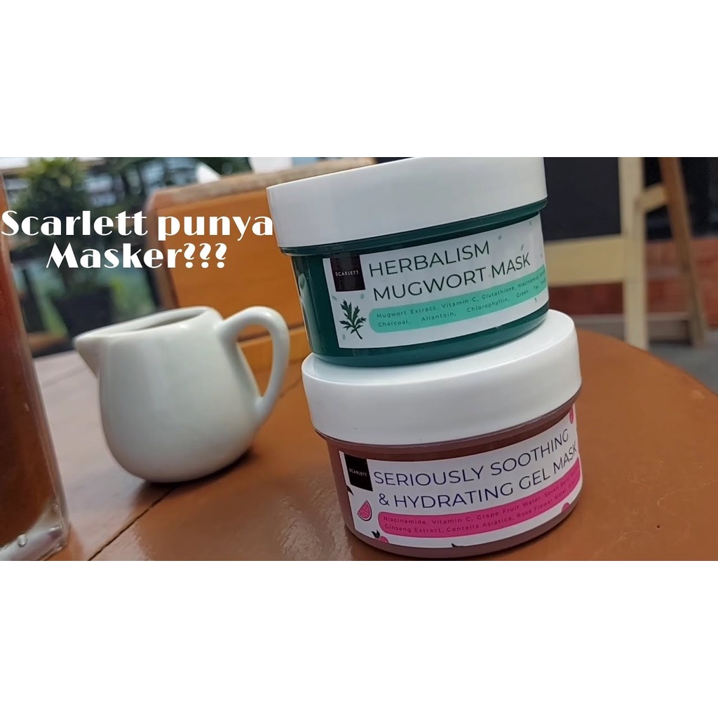 [COD] Paket 2in1 Masker Scarlett Seriously Soothing Hydrating Gel + Whitening Herbalism Mugwort Membantu Mencerahkan Kulit I BPOM Original