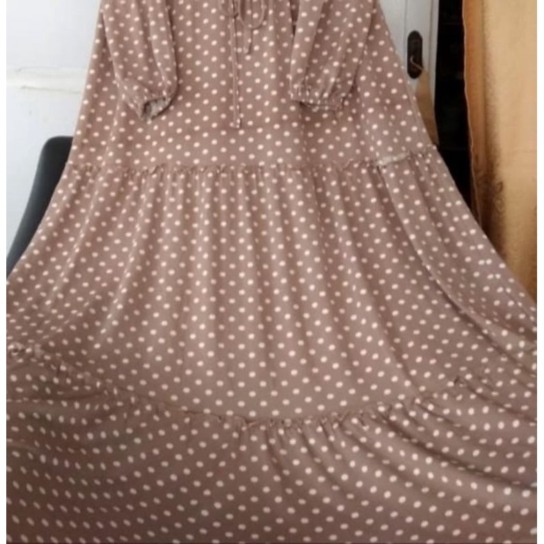 Gamis Polkadot Terbaru,Bahan Rayon,Ukuran Xxl