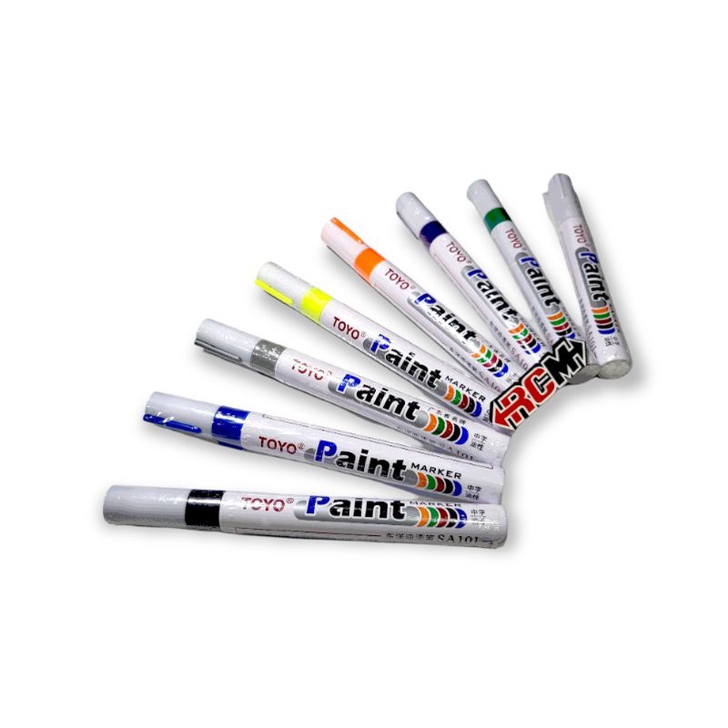 HRGA PERBJI SPIDOL PAINT MARKER BAN MOBIL MOTOR MERK TOYO ORI ORIGINAL TOYO ASLI SA-101 HITAM BLACK BIRU BLUE SILVER ABU KUNING YELLOW OREN ORANGE UNGU PURPLE HIJAU GREEN PUTIH WHITE