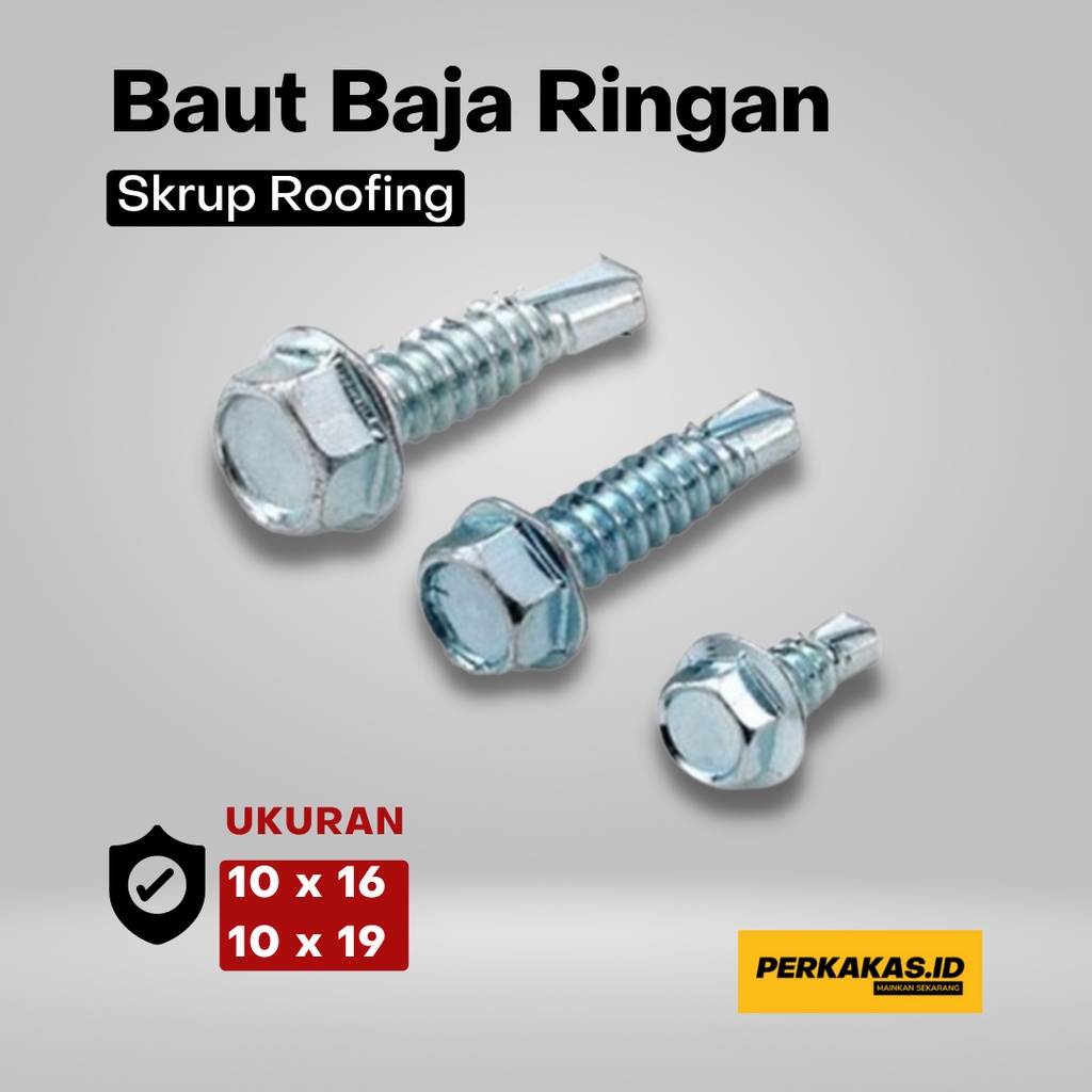 Baut Baja Ringan Sekrup Roofing 50pcs WILSON