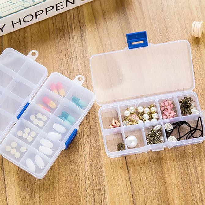 

PRODUK TERBARU KOTAK TEMPAT OBAT / PERKAKAS / BEAD / MANIK / MOTE / KANCING 10 SEKAT - SEKAT SEPULUH