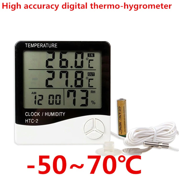 Hygrometer Thermometer HTC-2 Digital LCD Higrometer Termometer Ruangan