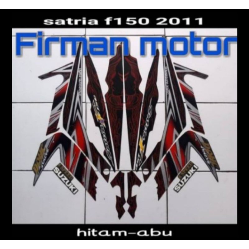 striping sticker list body satria fu 2011 hitam abu abu