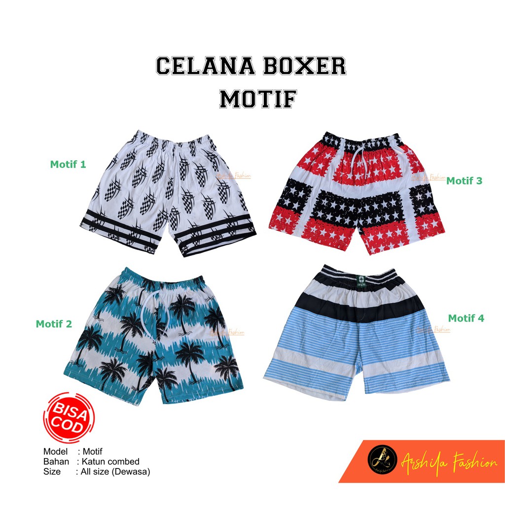 CELANA PENDEK PRIA / CELANA BOXER / CELANA PANTAI / ARSHILA_FASHION