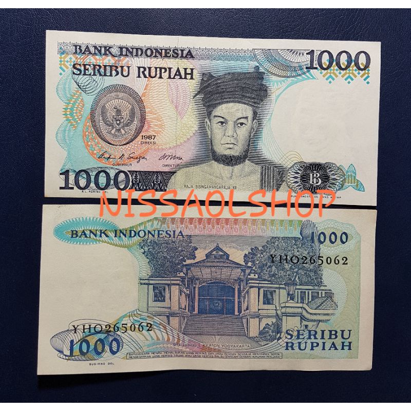 UANG KUNO 1000 RUPIAH RAJASINGAMANGRAJA TH 1987 BEKAS MSIH OK