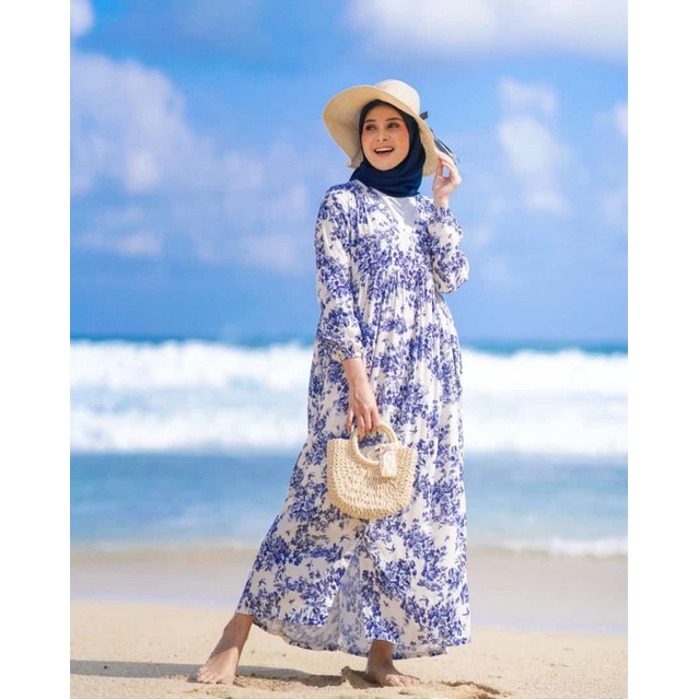 Indrayanti Dress/mandalika dress/Midi Dress/Dresswanita/dress rayon/baju pantai/dress pantai