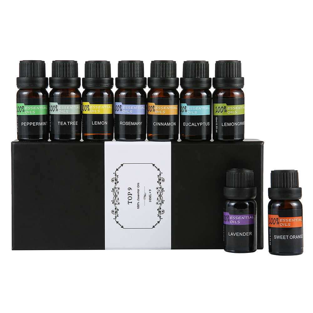 Eighteen Pure Essential Oils Minyak Aromatherapy 10ml 9PCS - TOP9