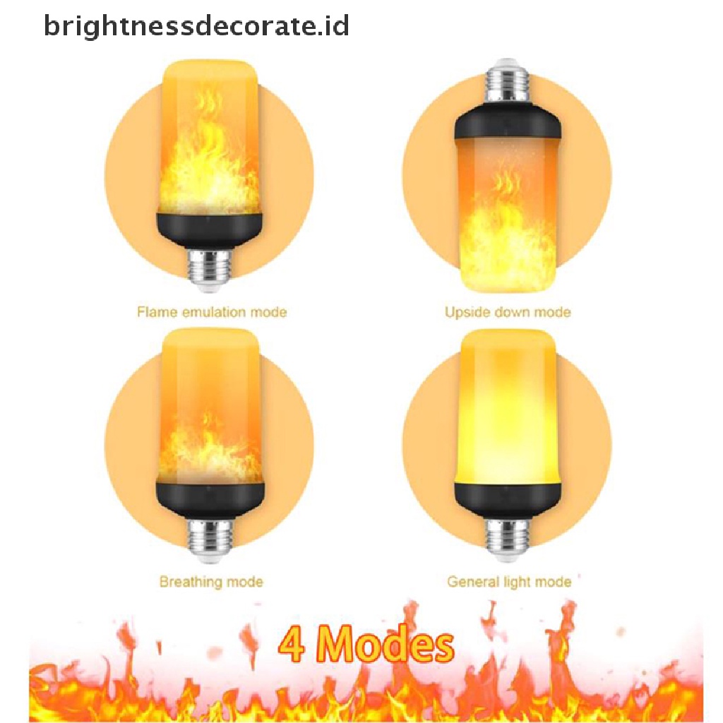 [birth] 1/2Pack LED Flame Effect Fire Light Bulbs 4 Modes Flickering Effect Lighting  [ID]