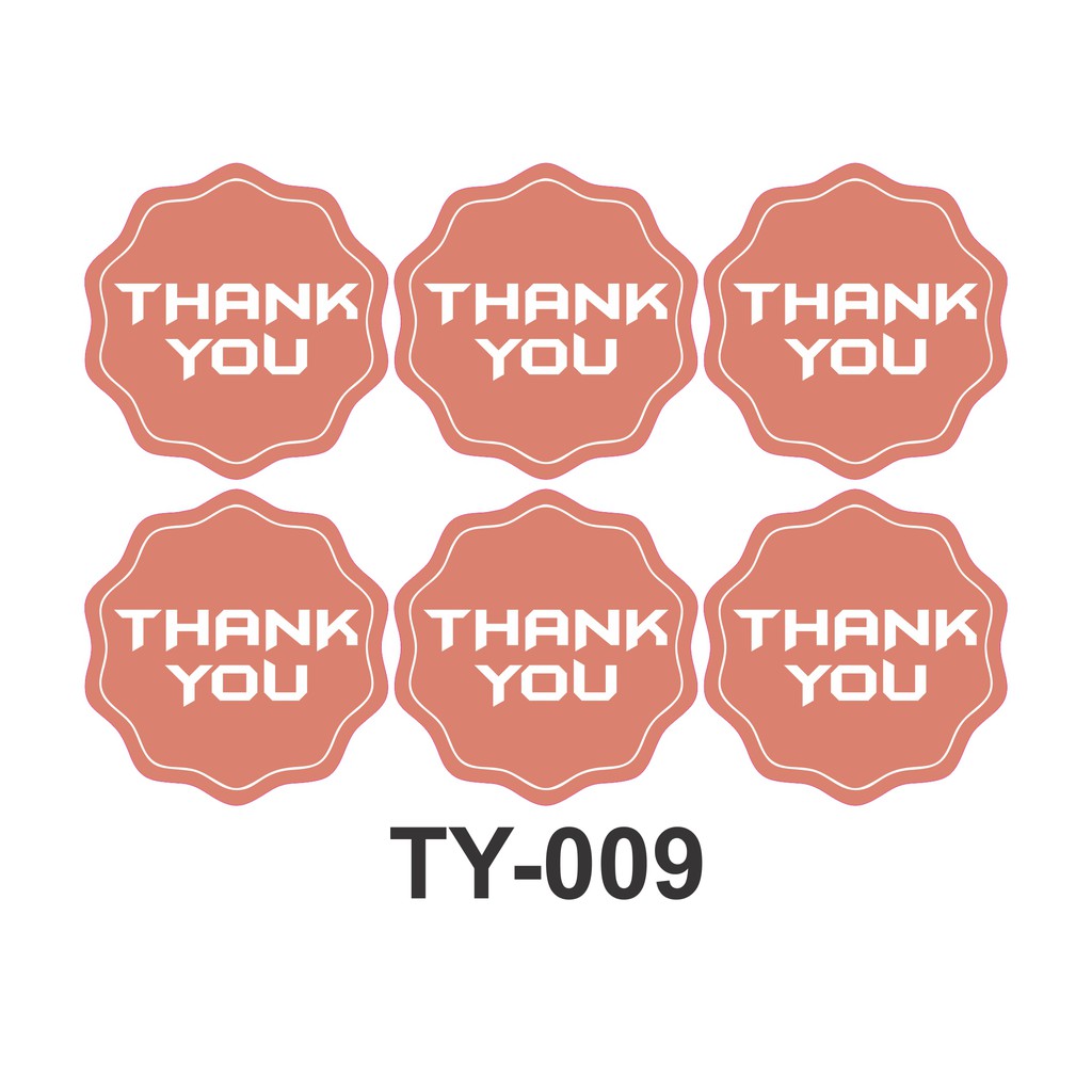

Sticker THANK YOU (TY-009) label Toko Olshop Packaging print & cut (1 SET ISI 100 PCS)