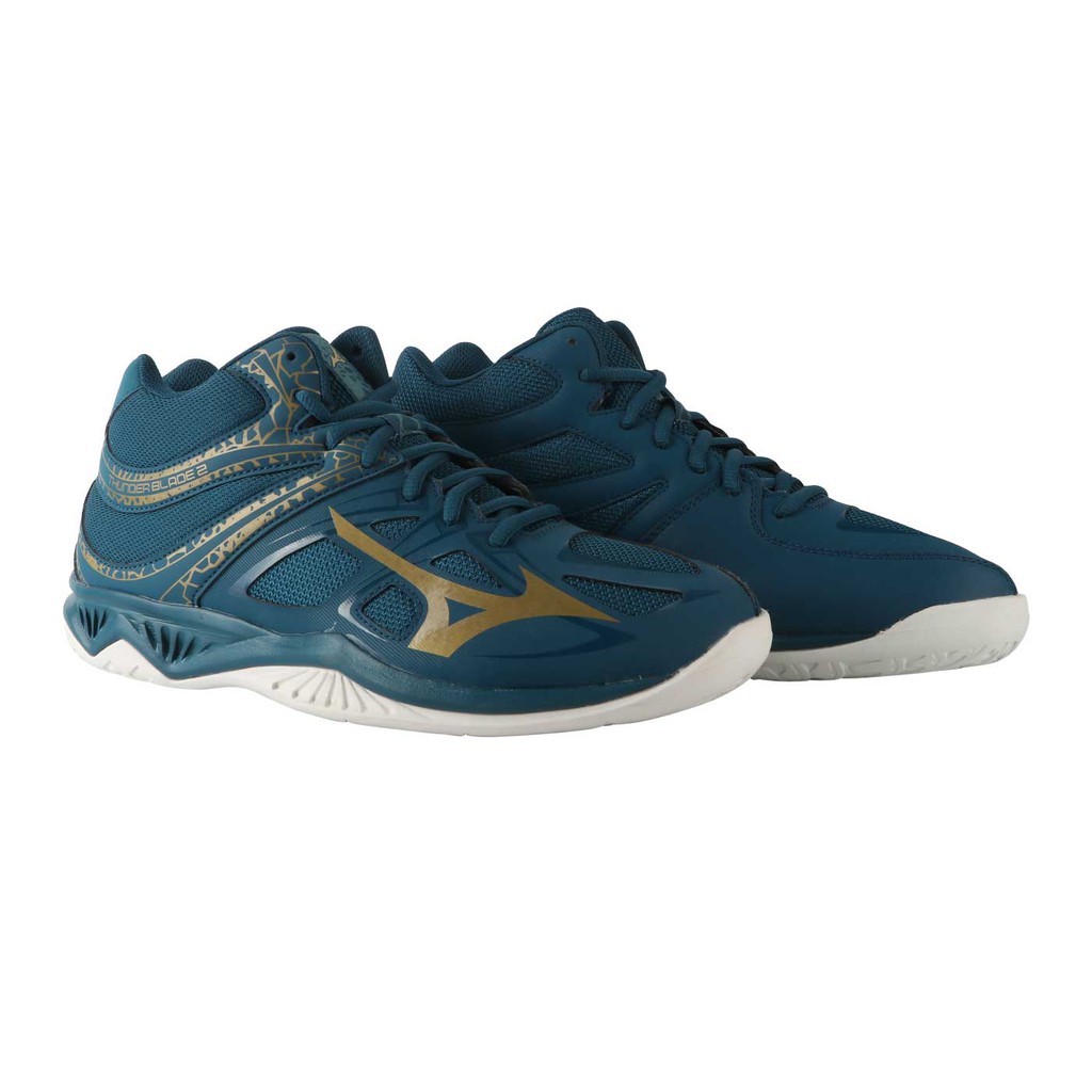 Sepatu Voli  - Mizuno - Thunder Blade 2 Mid Hydro 8382 C Legion Blue V1GA197551