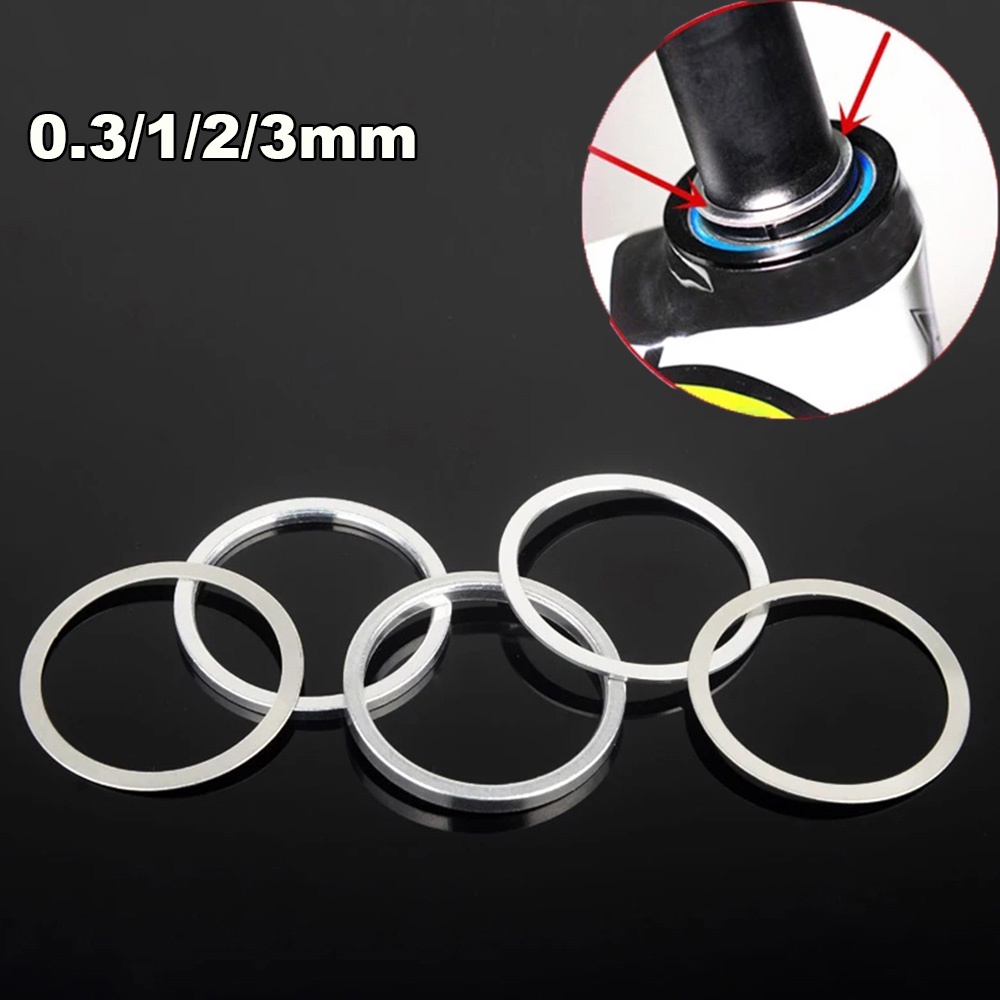 Evees 6pcs Ring Spacer Headset Fork Depan Sepeda Bahan Aluminum Alloy 0.3 / 1 / 2 / 3mm