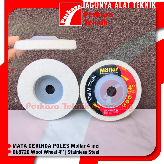 Mata Gerinda Poles Body Motor Mobil Dan Besi Stainless 4" Mollar Wool Wheel 4 inch