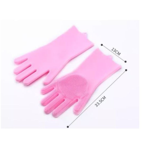 Magic Gloves Brush - Sarung Tangan Cuci Piring Magic Silicon Cleaning Gloves Anti Panas Oven Pembersih Alat Masak