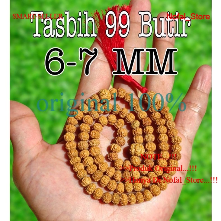 TASBIH 99 RUDRAKSHA GENITRI JENITRI ISI  BUTIR 6-7 MM KECIL TASBEH