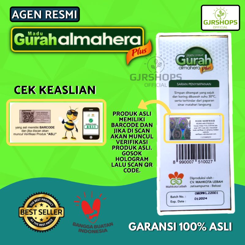 [AGEN RESMI] MADU GURAH ALMAHERA PLUS 1000% ORIGINAL Obat Sesak Nafas Batuk Menahun Sinusitis Bronkitis Asma Radang Tenggorokan Flu Batuk Kronis Batuk Berdahak Lendir TBC Mendengkur Flu Kronis Batuk Infeksi paru paru dan keluhan lainnya-1