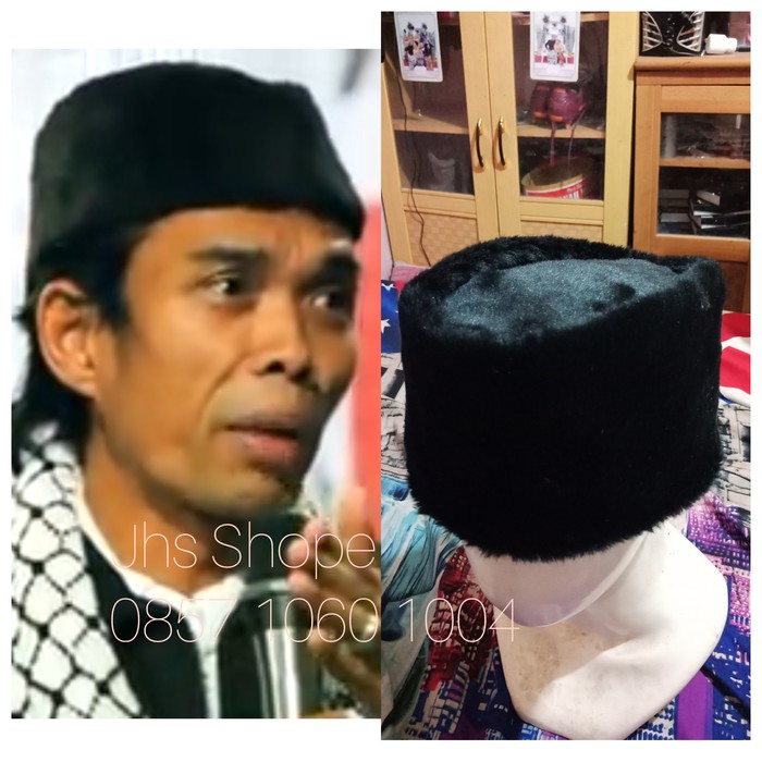 New Topi Songkok Kopyah Peci Bulu Ustad Abdul Somad Import