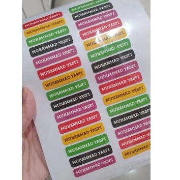 

Stiker label nama anak waterproof anti air