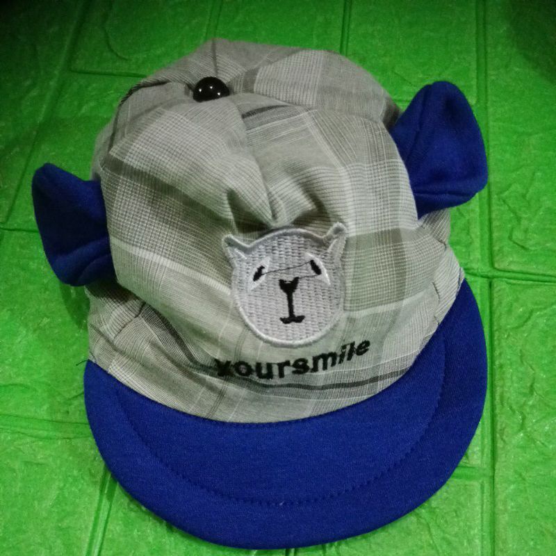 LYSASHOP - Topi Anak bayi Apolo Fashion Cewek Cowok Cantik-Bear Telinga Biru