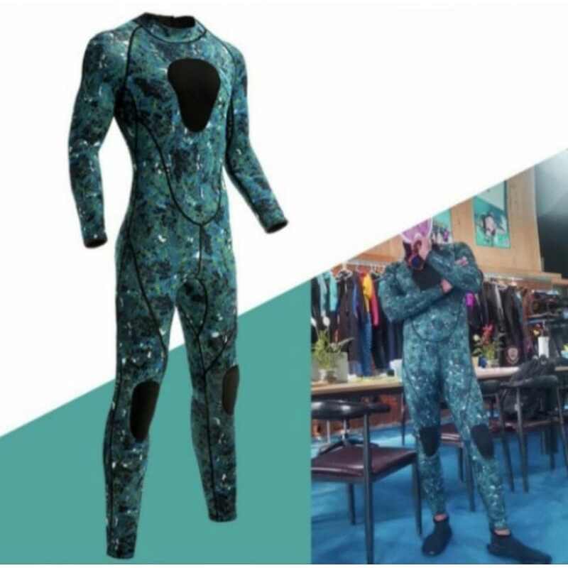 Wetsuit Spearfishing 3mm Camoflauge Baju Scuba Diving Selam