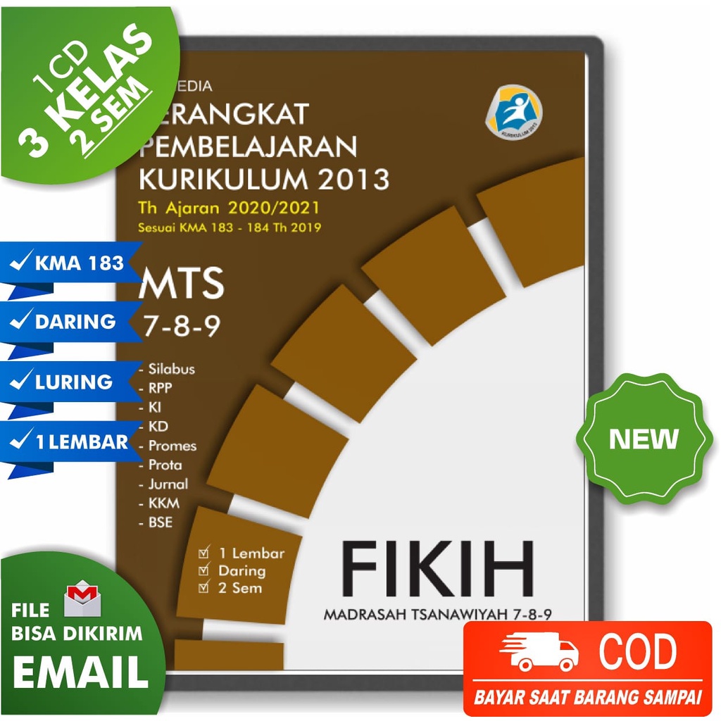CD RPP MTS FIQIH KELAS 7-8-9 K13 TH. 21/22 KMA 183, 184 (1 LEMBAR DARING DAN LURING)