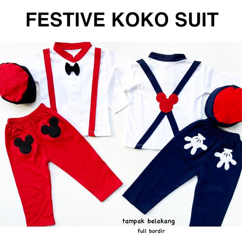 Festive Koko Baju koko jubah muslim peci bayi cowok anak laki keren lebaran aqiqah murah bestseller