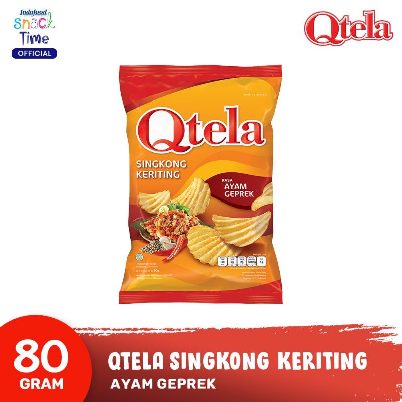 Qtela Keripik Singkong Keriting Ayam Geprek 80 g