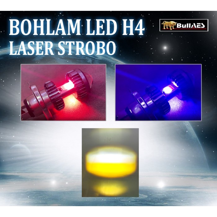 Lampu Led H4 Laser Hapag Strobo Led hi loo Beam