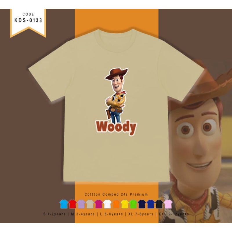 KAOS ANAK-ANAK WOODY/KAOS KATUN KIDS WOODY TOYS STORY