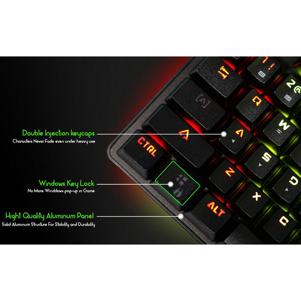 KEYBOARD IMPERION TROOPER 7 MECHANICAL OUTEMU BLUE KEYS // SLIM LED TKL 87 OTUM KEYS GAMING OFFICE MULTIMEDIA // LAPTOP PC KOMPUTER ANDROID TEN KEY LESS