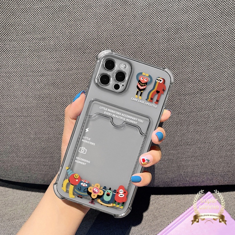 Soft Case Tpu Transparan Motif Kartun Monster Untuk Iphone 11 X Xr Xs Max 6 6s 7 8 Plus 11 12 13 Pro Max Se 2020